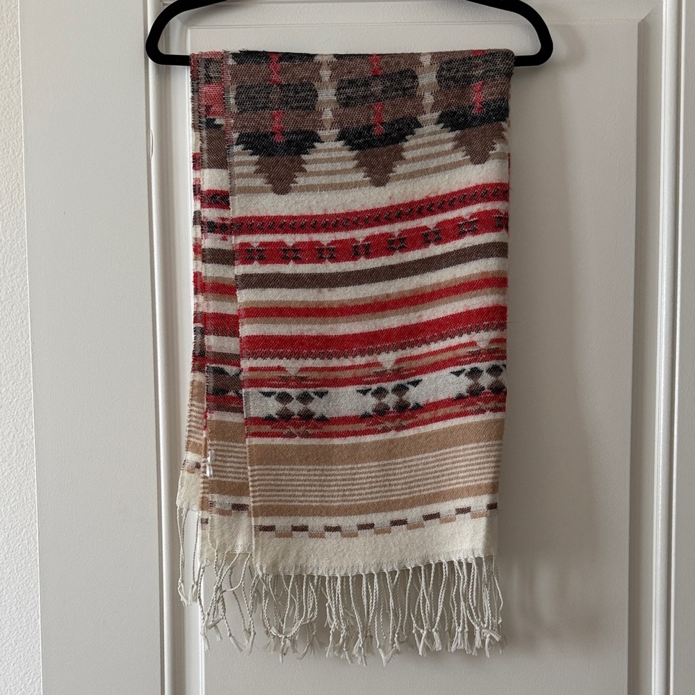Southwestern Patterned Fringe Scarf